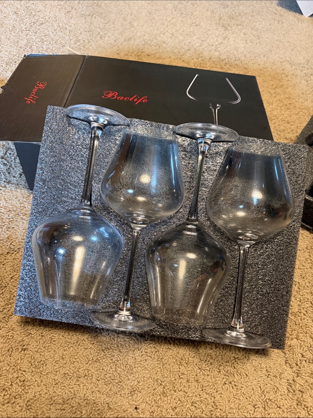 Baclife Clear Crystal Wine Glasses - Set of 4